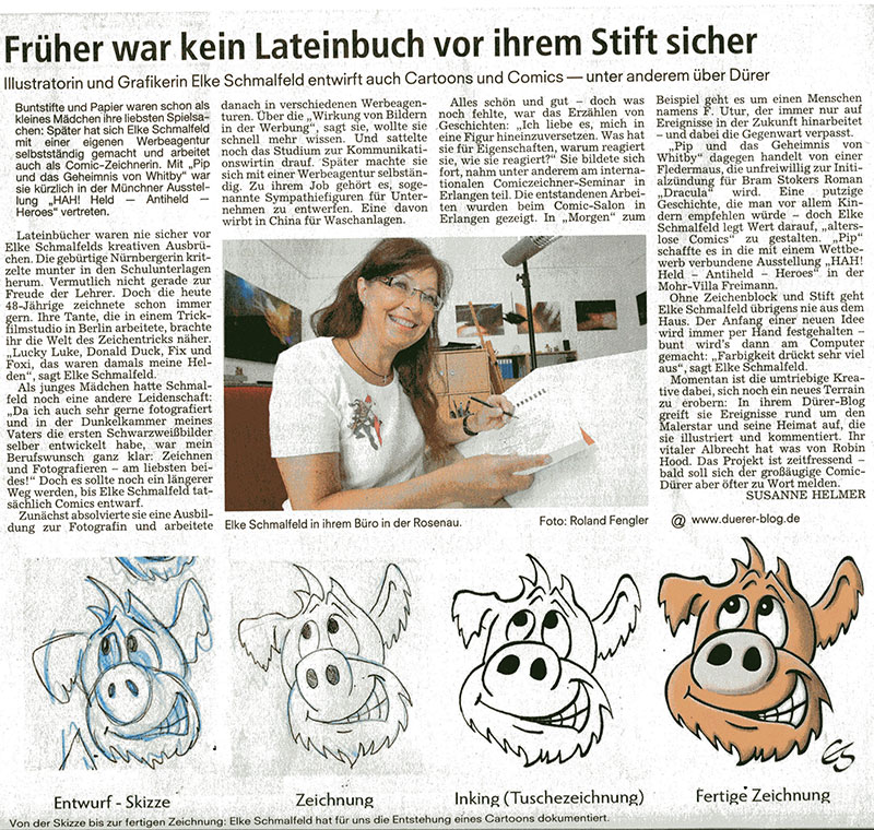 Elke Schmalfeld, Comic-Zeichnerin, Nürnberger Nachrichten