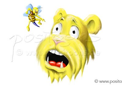 Stachelbär mit Wespe