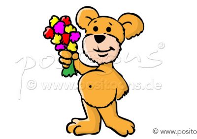 Teddy mit Blumen