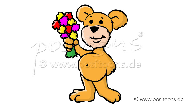 Teddy mit Blumen