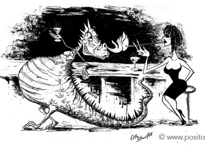 Drache an der Bar