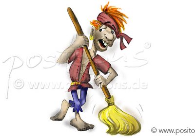 Piraten-Azubi beim Deck-Schrubben